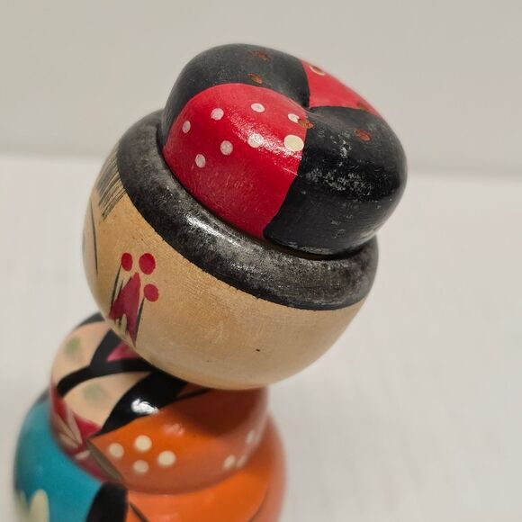 Japanese Kokeshi Wooden Bobblehead Salt & Pepper Shakers Dolls Vintage Handmade - Picture 8 of 8